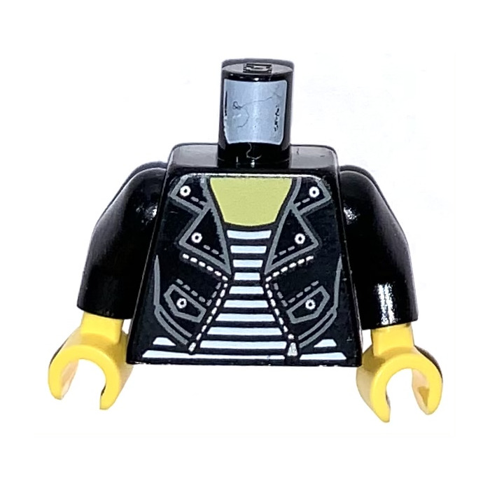 Lego Black Woman In Leather Jacket Minifig Torso 76382 Brick Owl