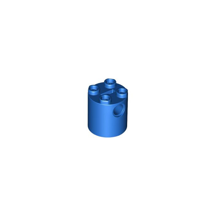 LEGO Blue Brick 2 x 2 x 2 Round with Bottom Axle Holder with '+