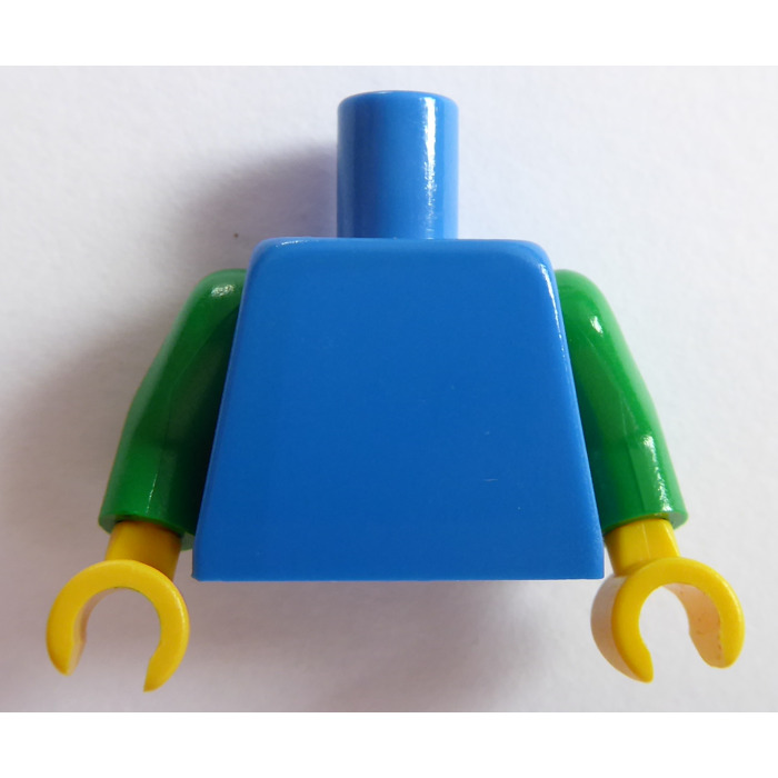 LEGO Blue Plain Minifig Torso with Green Arms | Brick Owl - LEGO ...