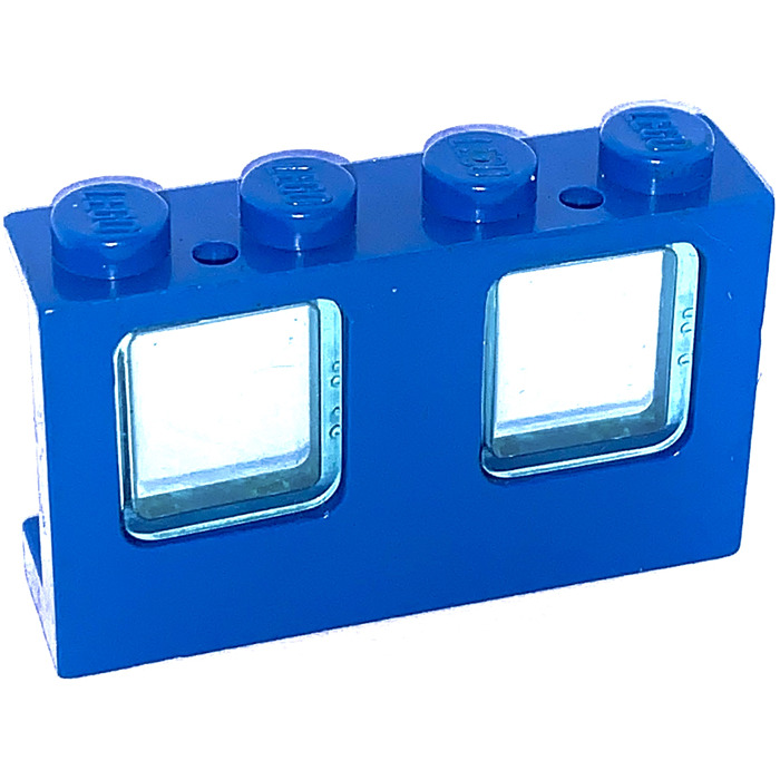 Lego Dark Blue Window 1 x 4 x 2 Plane Single Hole Top & Bottom for Glass Lot X10