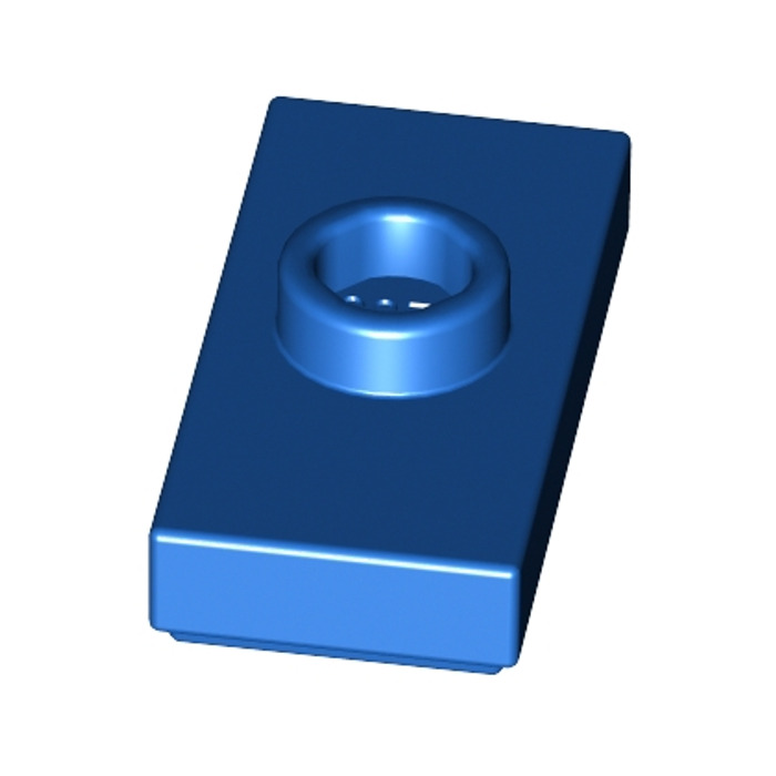 LEGO Blue Plate 1 x 2 with 1 Stud (with Groove and Bottom Stud Holder