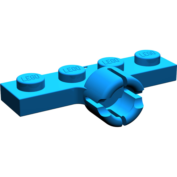 LEGO Blue Plate 1 x 4 with Ball Joint Socket (Long with 4 Slots ...