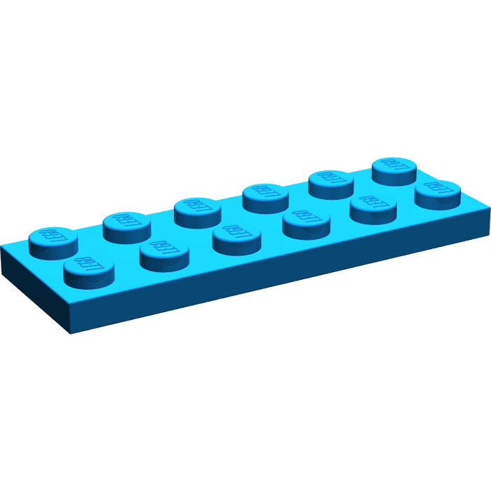 Lego 2x Plaque Plate 2x6 6x2 bleu foncé/dark blue 3795 NEUF 