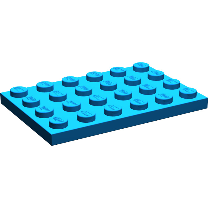 Lego 3032 Bauplatten Platten 4 Stück Basis  4x6 Blau 64 