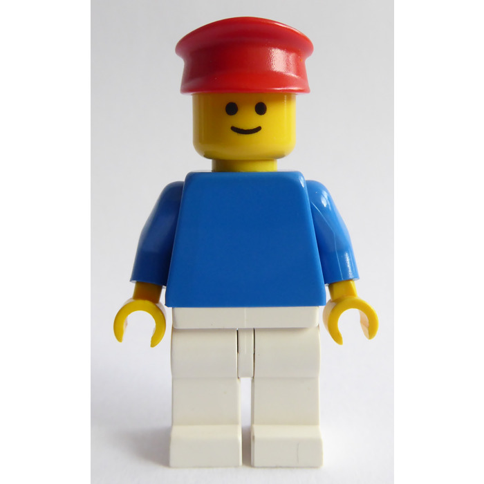 Lego Duplo Figure Man Brown Hair Blue Shirt Gray Pants 