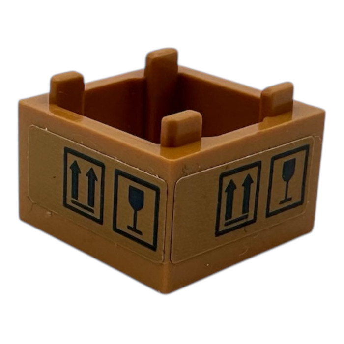 LEGO Box 2 x 2 x 1 with 'handle with care' Logo on two sides Sticker ...
