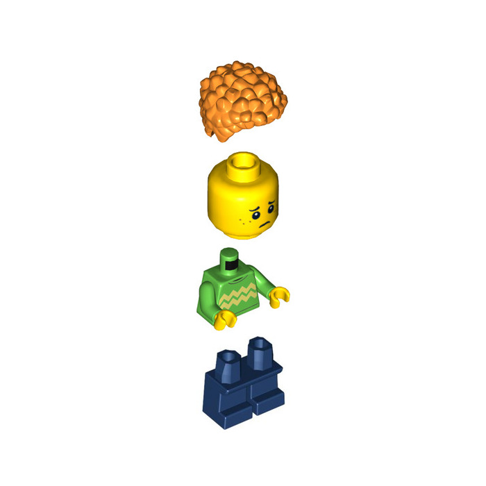 LEGO Minifigura parte superiore del corpo con Giacca Arancione e ID Distintivo di stampa. 