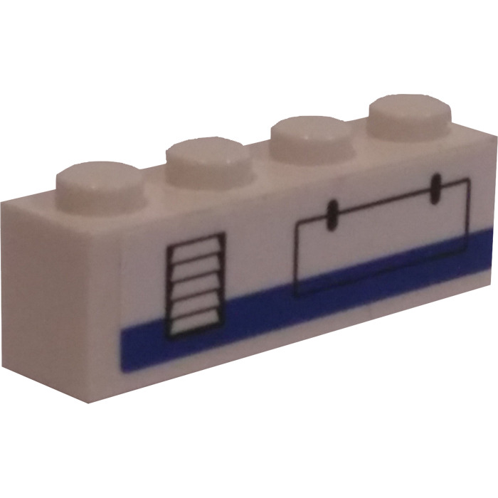 LEGO Brick 1 x 4 with Plane Vent and Hatch Sticker (3010) | Brick Owl ...
