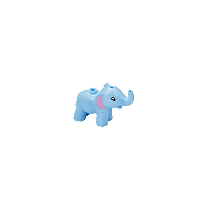 elephant2c01 Lego Light Bluish Gray Elephant Type 2 with Long White Tusks 