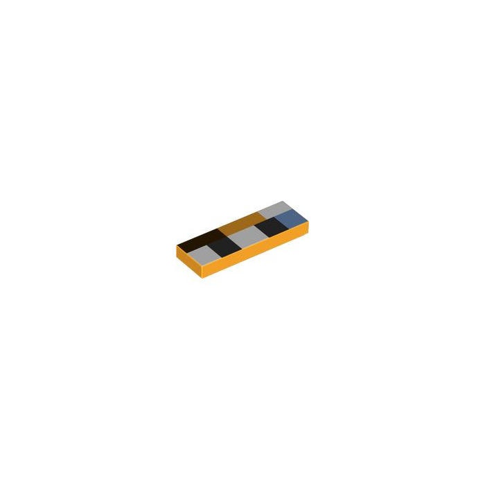 LEGO Bright Light Orange Tile 1 x 3 with Pixelated Cat Eyes (63864 / ...
