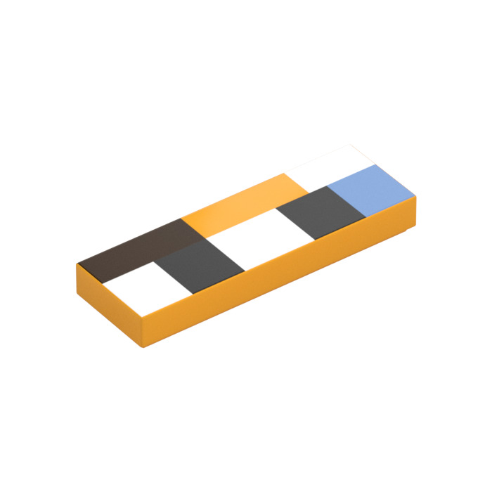 LEGO Bright Light Orange Tile 1 x 3 with Pixelated Cat Eyes (63864