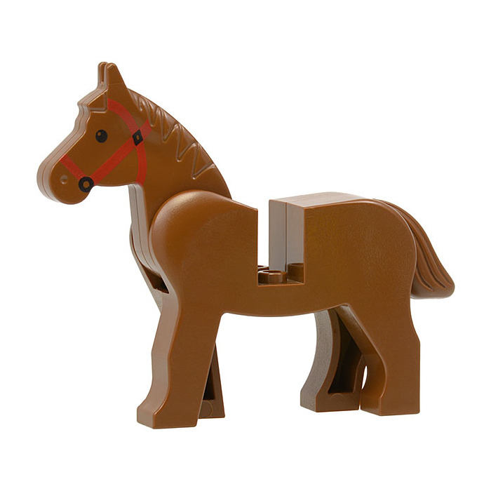 Lego Brown Horse Black Bridle Black Eyes Castle Western City Farm 4493c01pb05 
