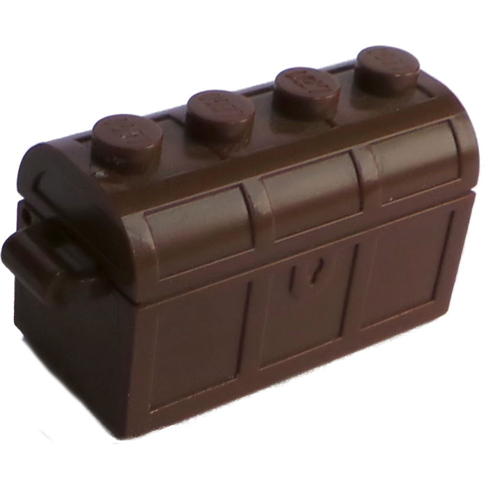 5x LEGO Reddish Brown Container Treasure Chest SLOTS in Back w/Lids #4738a 4739a 