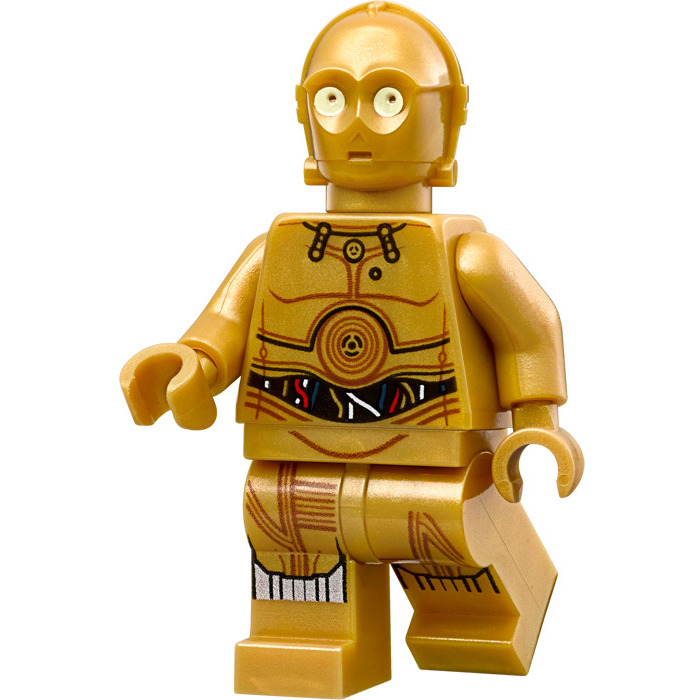 Lego Minifig C-3PO Protocol Droid SW Head x 1 Pearl Gold with Yellow Eyes 