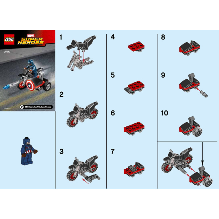 skrædder Transformer Lærerens dag LEGO Captain America's Motorcycle Set 30447 Instructions | Brick Owl - LEGO  Marketplace