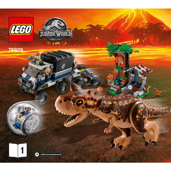 lego jurassic world carnotaurus gyrosphere escape set