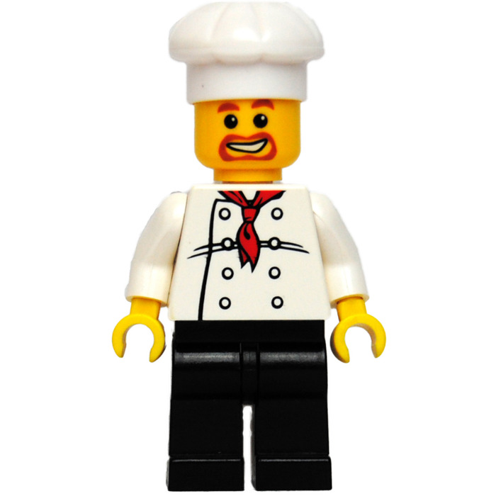Lego 1 Body Torso For  Minifigure Figure Chef  Cook Jacket Red Neckerchief 