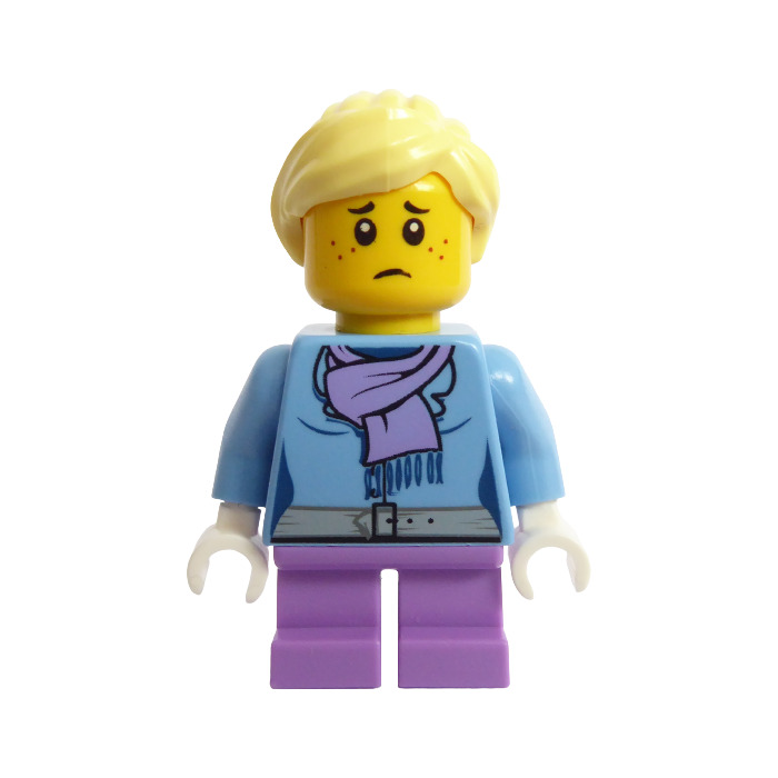 10235 Medium Blue Jacket w/ Purple Scarf LEGO Holiday MiniFigure Orange Hair 
