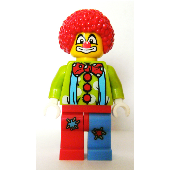 LEGO-Minifigures Serie X 1 blu sul torso Clown con fiocco rosso e giallo Mani 