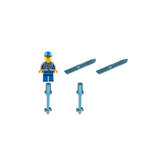 LEGO City Advent Calendar Set 60155-1 Day 13 - Coast Guard Worker with Skis and Ski Poles | Brick Owl - LEGO Marketplace