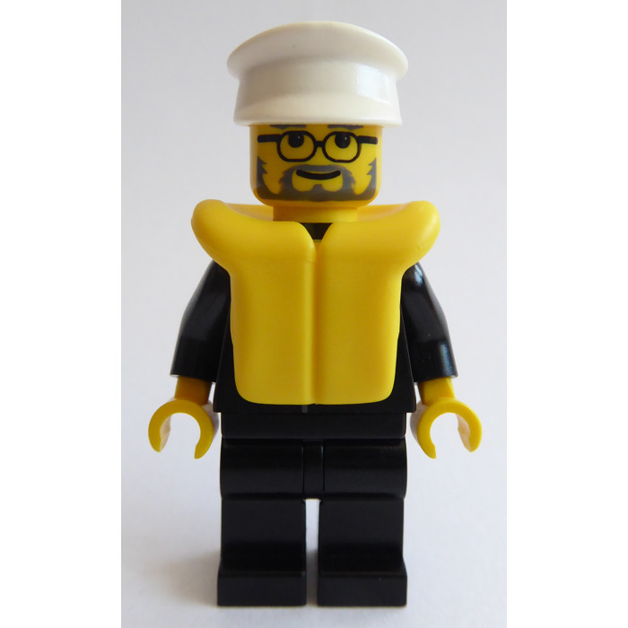 LEGO New City Coast Guard Rescue Minifigure Radio Life Vest Dark Red Cap