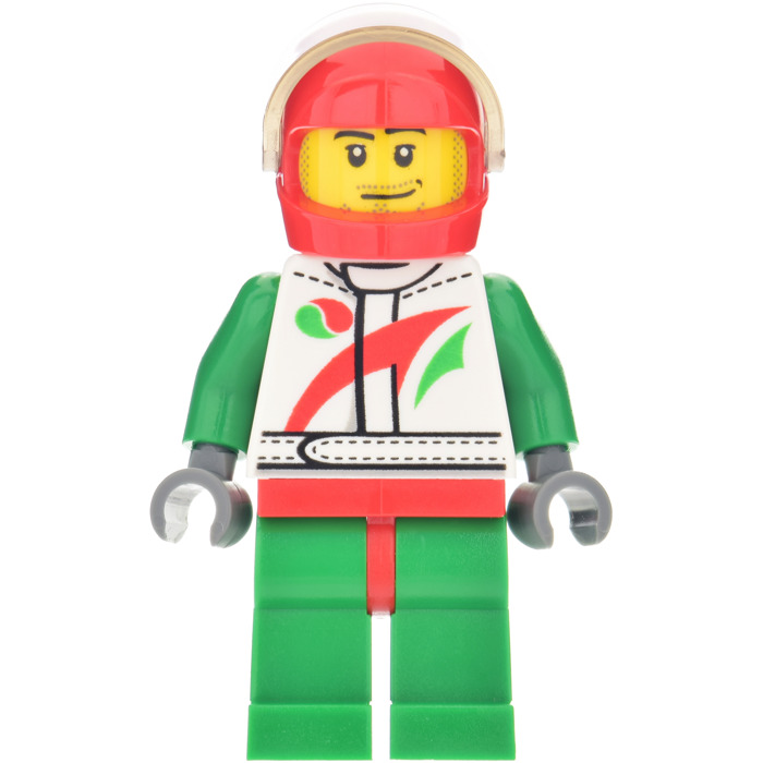 LEGO NEW GREEN AND WHITE MINIFIGURE OCTAN GAS RACE CAR DRIVER TORSO