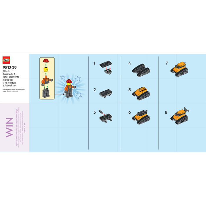 LEGO Construction Worker with Bulldozer Set L0002221 Instructions