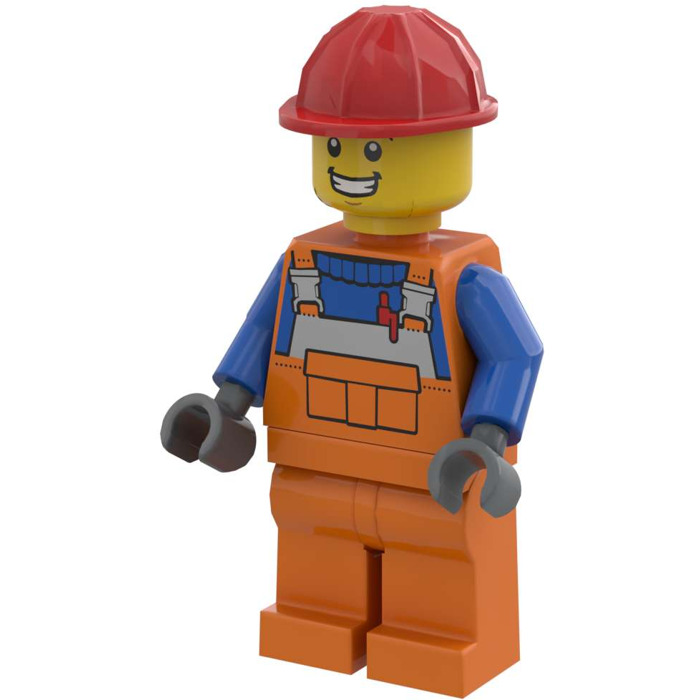 LEGO Construction Worker with Red Hat Minifigure Inventory | Brick Owl ...