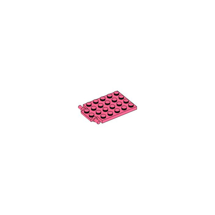 Lego Coral Plate 4 X 6 Trap Door Flat Hinge (92099) 