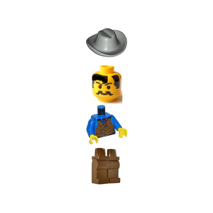 Minifigure Cowboy Owl Marketplace Shirt Blue | LEGO - Brick LEGO