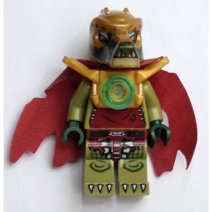 LEGO Chima Minifigure - Crominus Tattered Cape (loc023) Crocodile w/ 3  Weapons