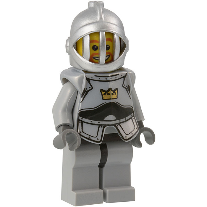 LEGO Metallic Silver Castle Minifigure Helmet with Fixed Face Grill 