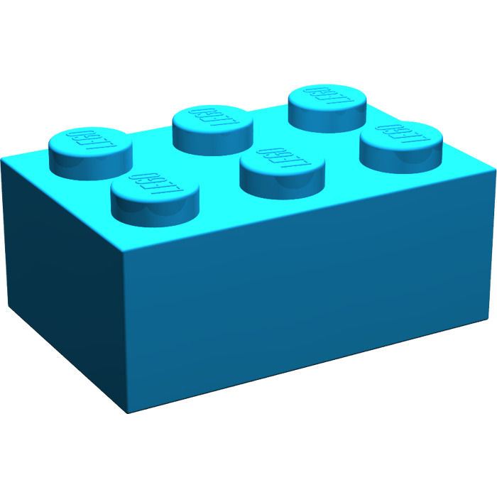 LEGO Dark Azure Brick 2 x 3 (3002) | Brick Owl - LEGO Marketplace