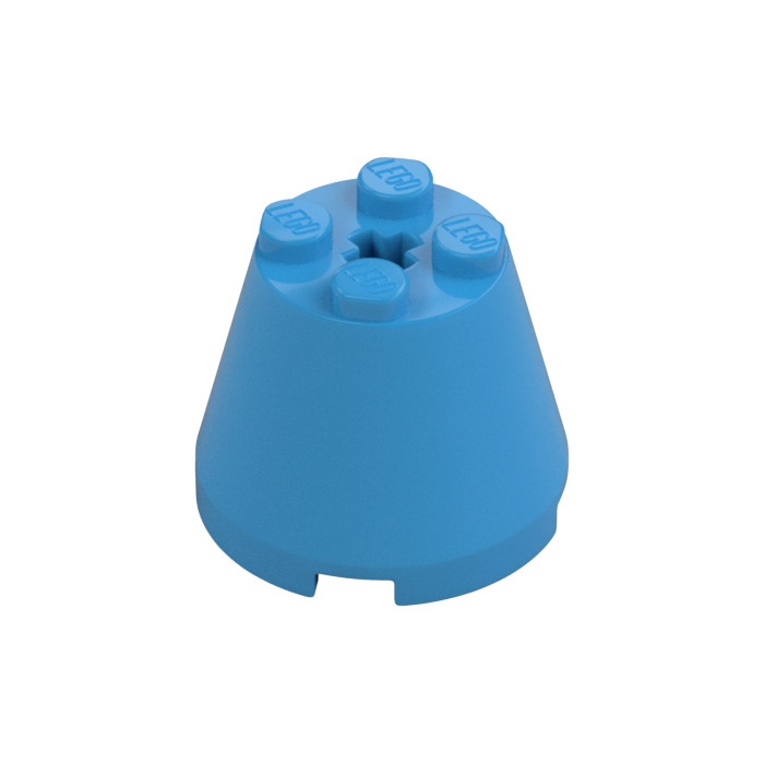 こいる LEGO Dark Azure Cone 3 x 3 x 2 with Axle Hole (6233 / 45176