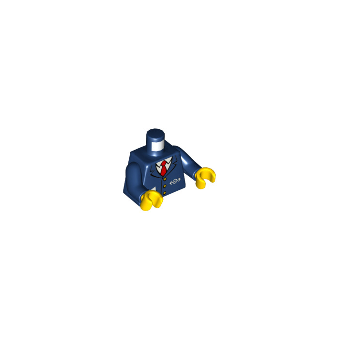 LEGO Dark Blue Torso with Jacket, White Shirt, Red Tie, and ...