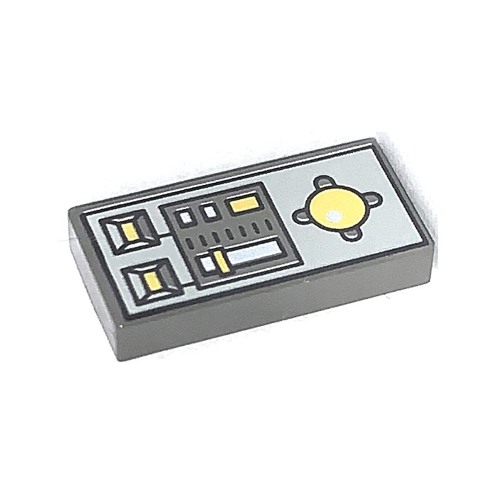 LEGO Tile 1 x 2 with Yellow Buttons and Knob Controls with Groove (3069 ...