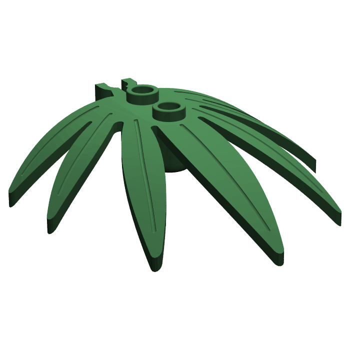 LEGO Dark Green Plant Leaves 6 x 5 Swordleaf with Clip (Gap in Clip ...