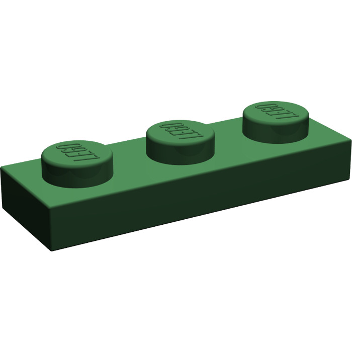 LEGO Parts NEW Pack of 10 Plate 1x3 3623 DARK GREEN 