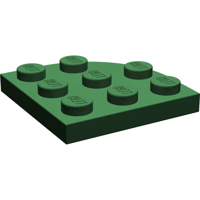 LEGO® Dark Green Plate Round Corner 3 x 3  Part No 30357