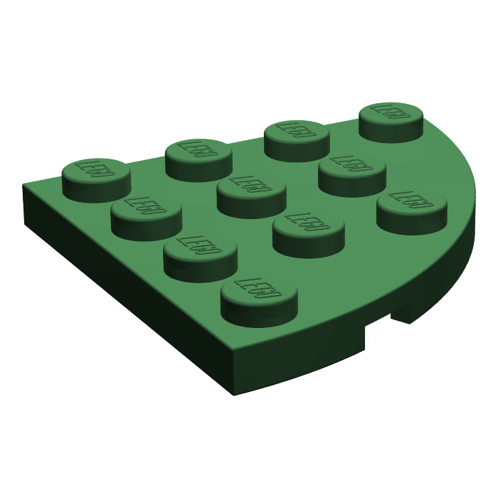 4x Plate Round plaque ronde corner 4x4 vert foncé/dark green 30565 NEUF Lego 
