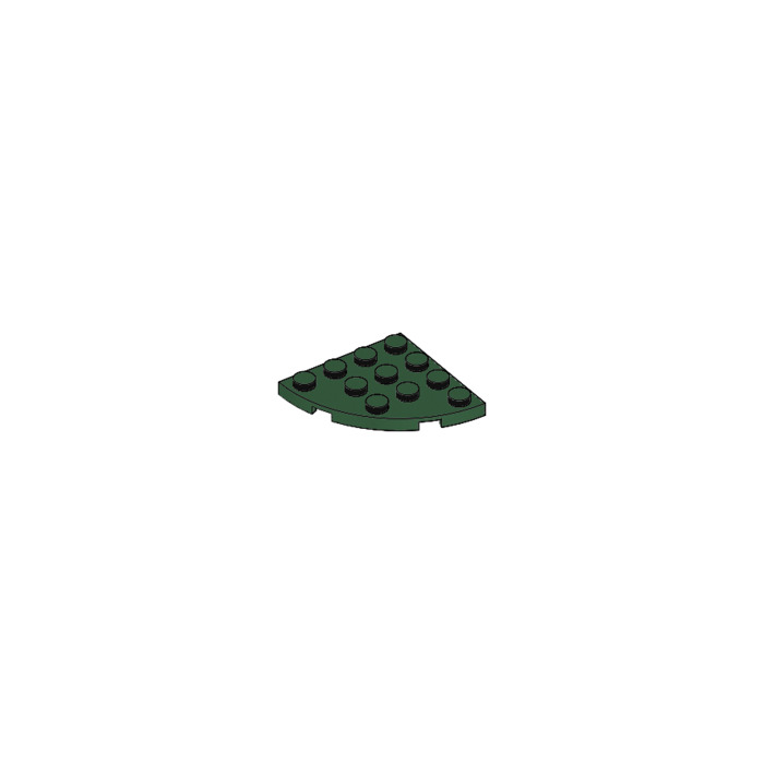 30565 LEGO Parts~4 Plate Round Corner 4 x 4 DARK GREEN