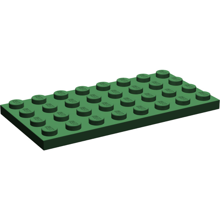 8 1x4 Standard Plate Bricks ~ Lego ~ NEW Dark Green Hunter Green 