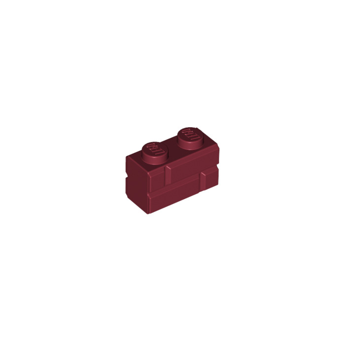 Modified 1 x 2 with Masonry Profile Brick Profile LEGO x 20 Dark Red Brick 