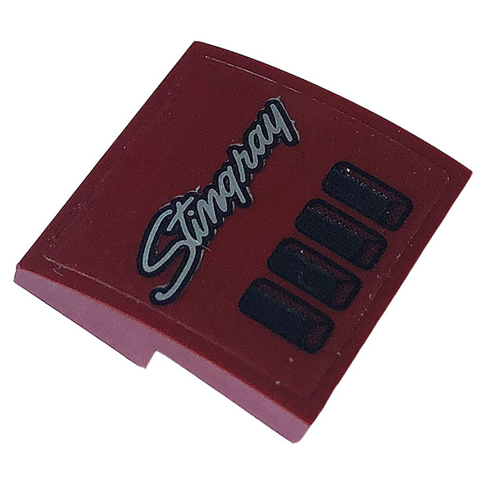 LEGO Dark Red Slope 2 x 2 Curved with 'Stingray' (Left) Sticker (15068 ...