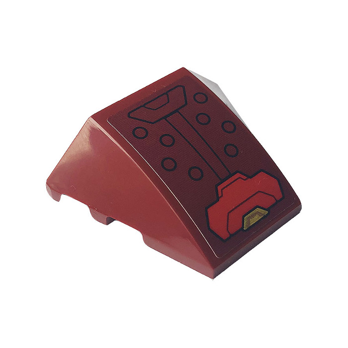 ❁マチャケ❁ LEGO Dark Red Wedge Curved 3 x 4 Triple with Iron Man