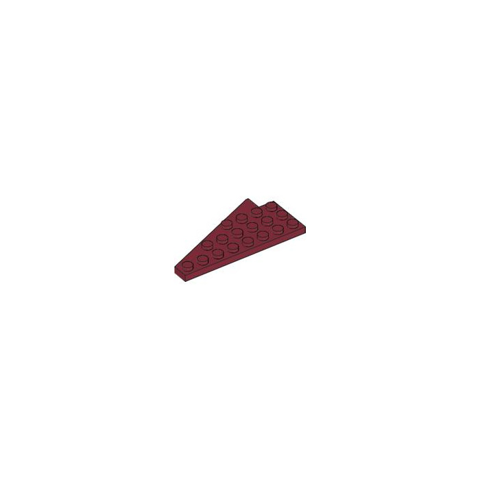 LEGO Dark Red Wedge Plate 4 x 8 Wing Right with Underside Stud Notch ...