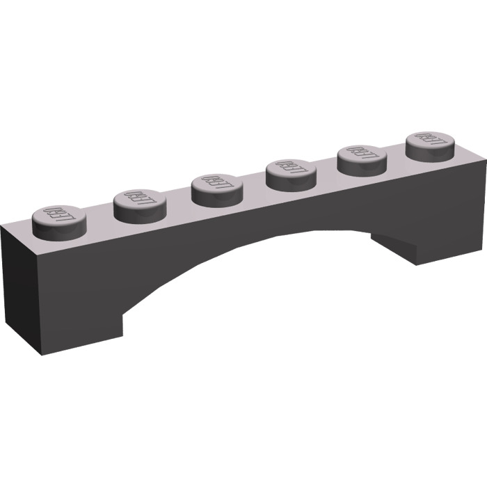 4620760 Brick 92950 5x LEGO NEW 1x6 Dark Stone Grey Arch Raised Bow