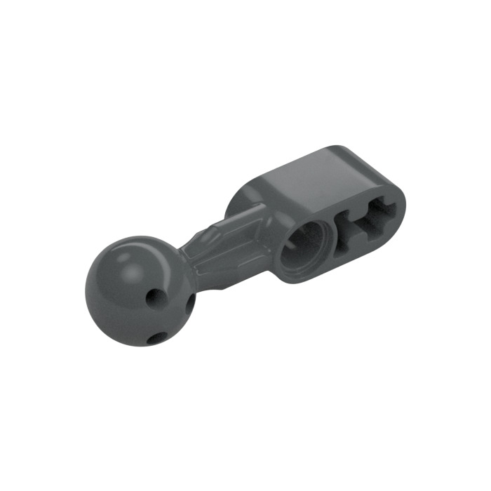 LEGO Dark Stone Gray Beam 2 with Straight Ball Joint (1 Hole in  