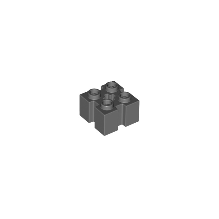 LEGO® Dark Gray Brick 2 x 2 with Grooves and Axle Hole Design ID 90258 