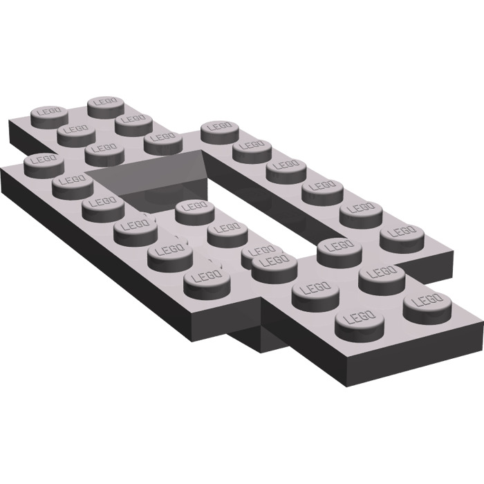 Lego Dark Bluish Gray Vehicle Base 4 x 10 x 1 1/3 with 8 x 2 Recessed Center 